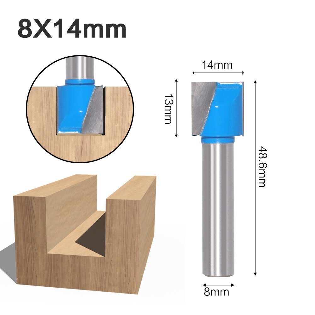 8mm Shank Surface Planing Bottom Cleaning Wood Milling CNC Cutter Engraving Knife Router Bit Woodworking Tools 10-32mm for wood: 8X14mm