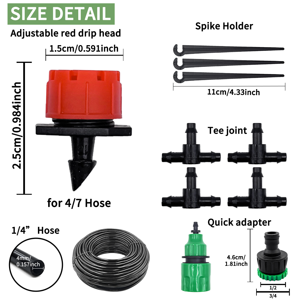 5-20M Drip Irrigation System Plant Watering Set Watering Kits Adjustable Drippers For Irrigation Micro Garden Watering System