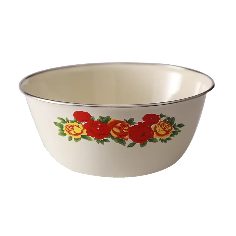 Tazón de esmalte nostálgico, tazón de esmalte retro, olla de sopa de esmalte chino Diámetro 16cm 20cm 10 unidades/1 paquete