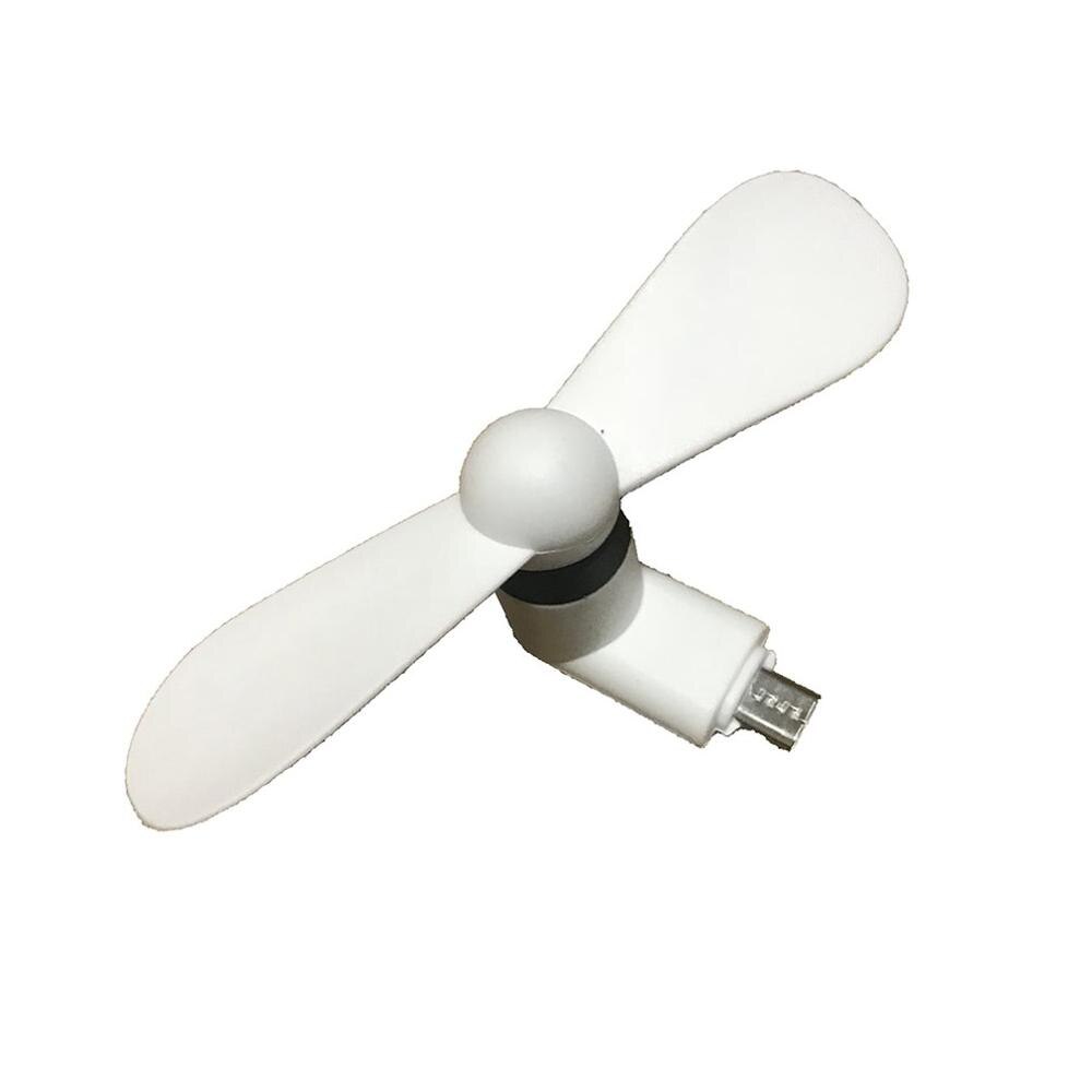 Mini USB Phone Fan - Portable Low Noise Cooler for Android Smartphones - Lightweight: White