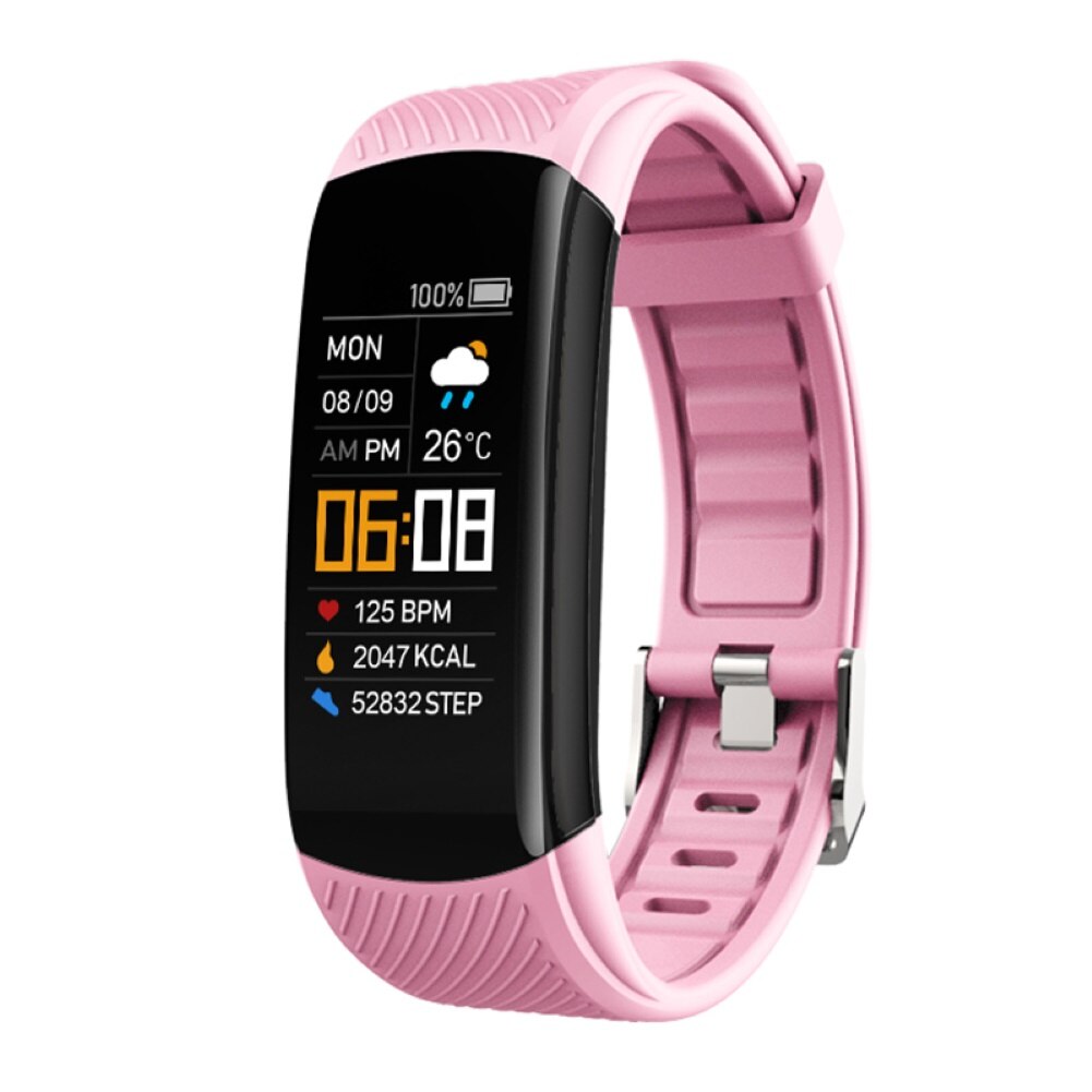 C5S Bluetooth Wasserdicht Herz Rate Schlaf Monitor Fitness Sport Smart Armband: Rosa