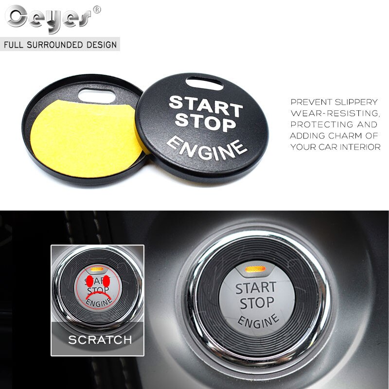 Ceyes For Nissan Qashqai Juke J10 J11 X-Trail Tiida Auto Start Stop Ignition Engine Button Ring Covers Case Car Styling Stickers