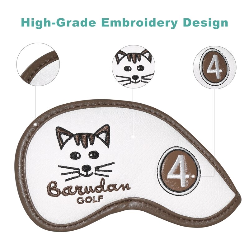 Golf Club Iron Cover Headcover Cut Cat Golf Iron Kopafdekkingen Golf Club Iron Headovers Wiggen Covers 9 stks/set
