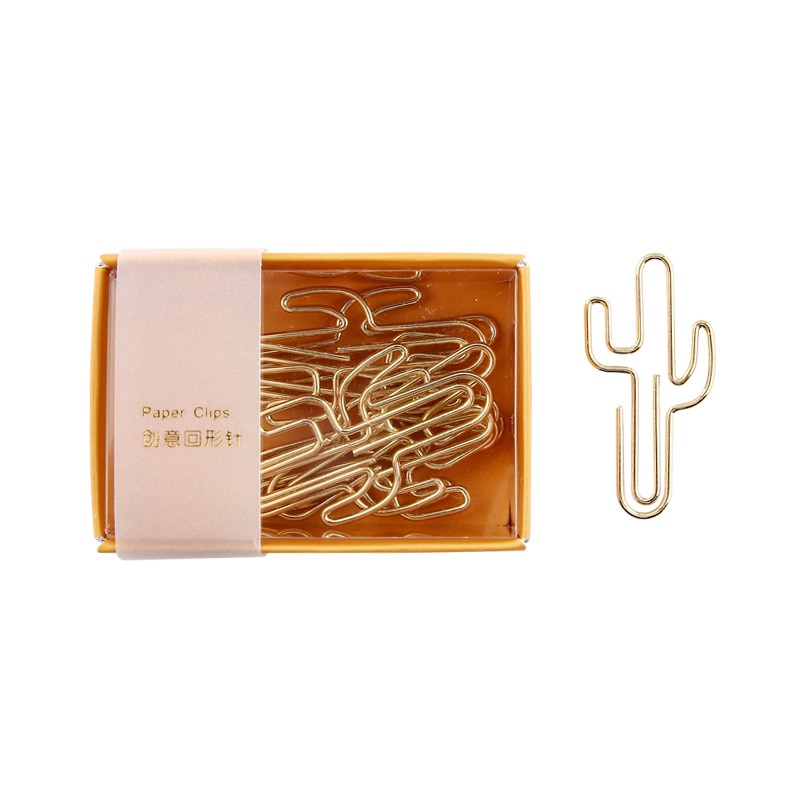 8pcs/box Cute Metal Paper Clips Flamingo Cactus Shaped Cartoon Binder Clip Kawaii Unicorn Planet Bookmark Memo Clips Stationery