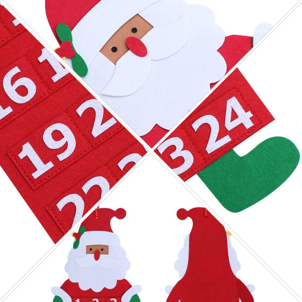 Felt Christmas Advent Calendar Hanging Christmas Tree Countdown Calendar