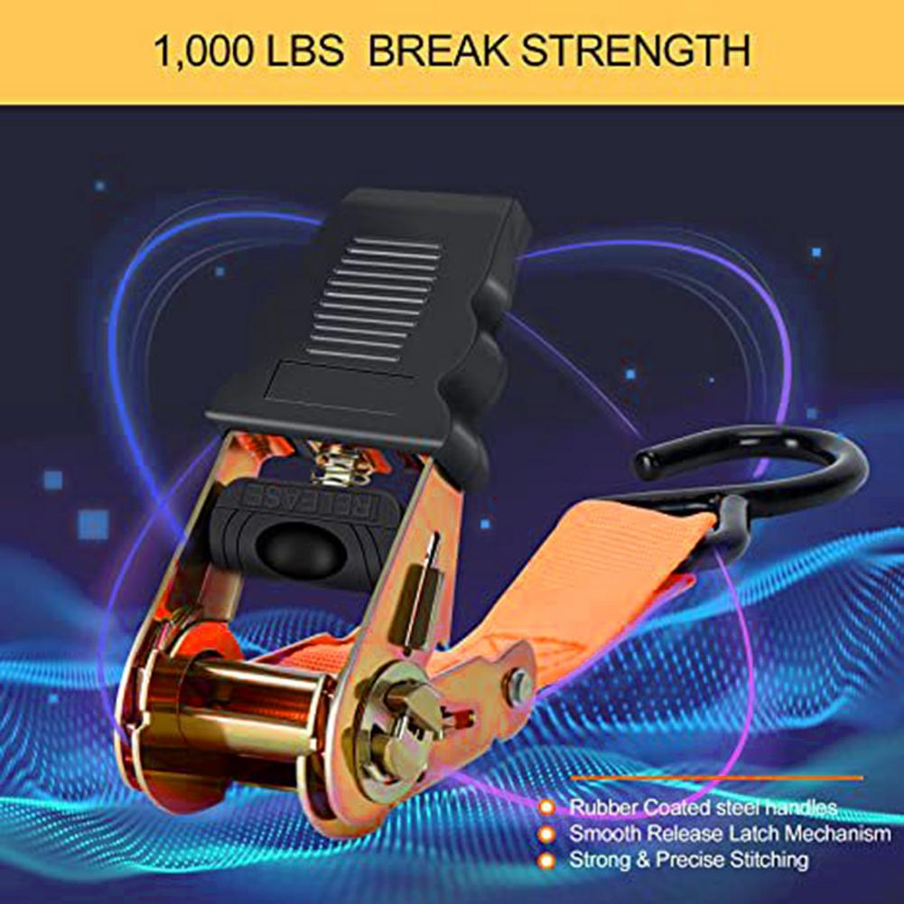 Catraca amarra para baixo correias de carga de amarração 1000lb quebra força catraca tie-down cinta kit para carro e caminhão bagagem tie-down cinta