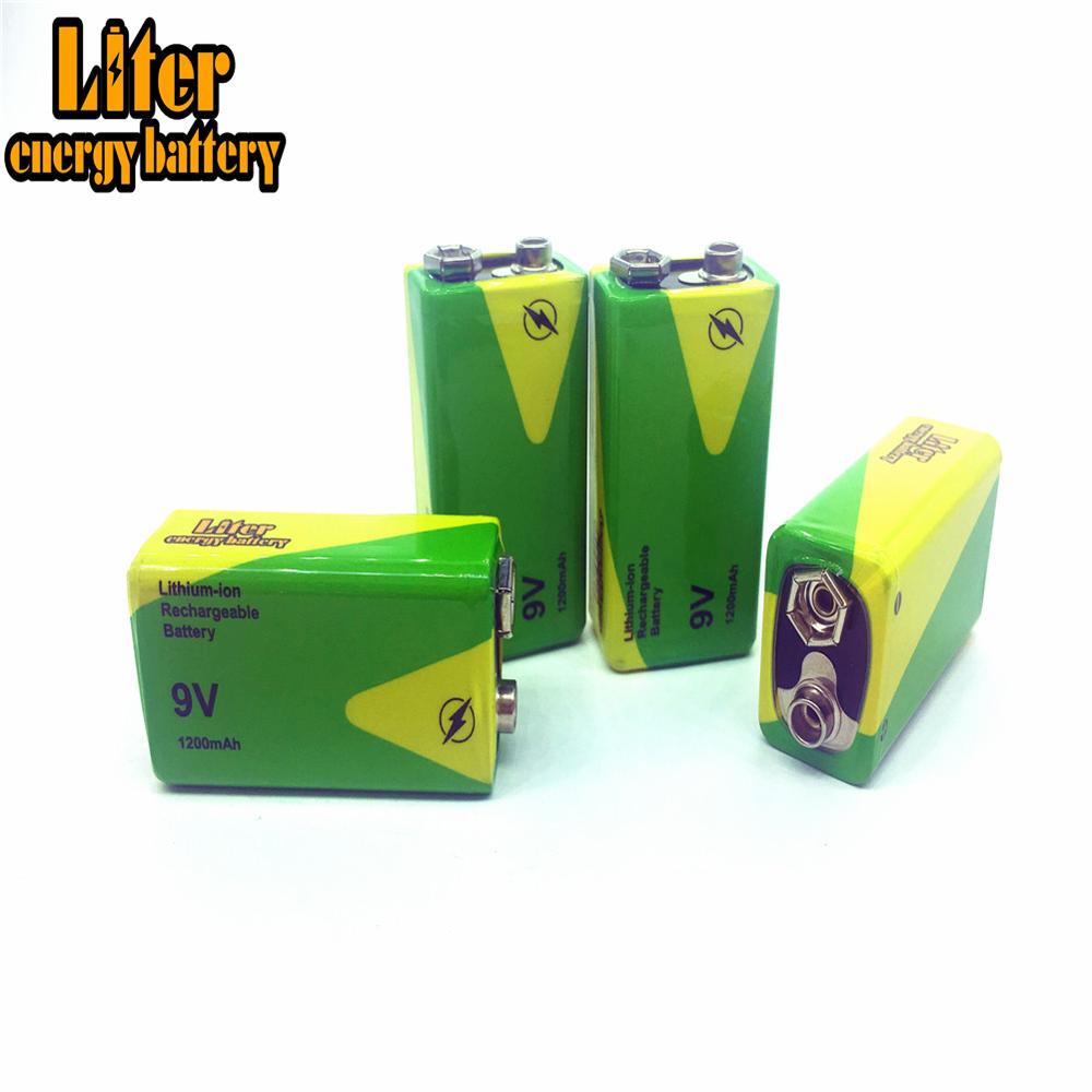 1/2/4 stuks Hoge Capaciteit 1200mah 9v Volt Oplaadbare Ni-Mh Batterijen 9 Voltage Nimh Instrumenten rookmelder Batterey Pack