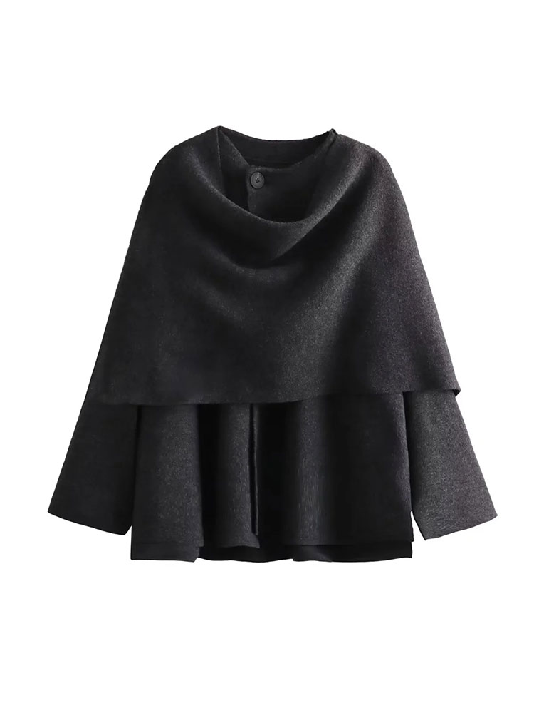 NLZG 2023 Inverno Femminile Sciarpa Cappotto A Maniche Lunghe Lavorato A Maglia Asimmetrica Giubbotti Per Le Donne Streetwear Causale Cappotti da Donna