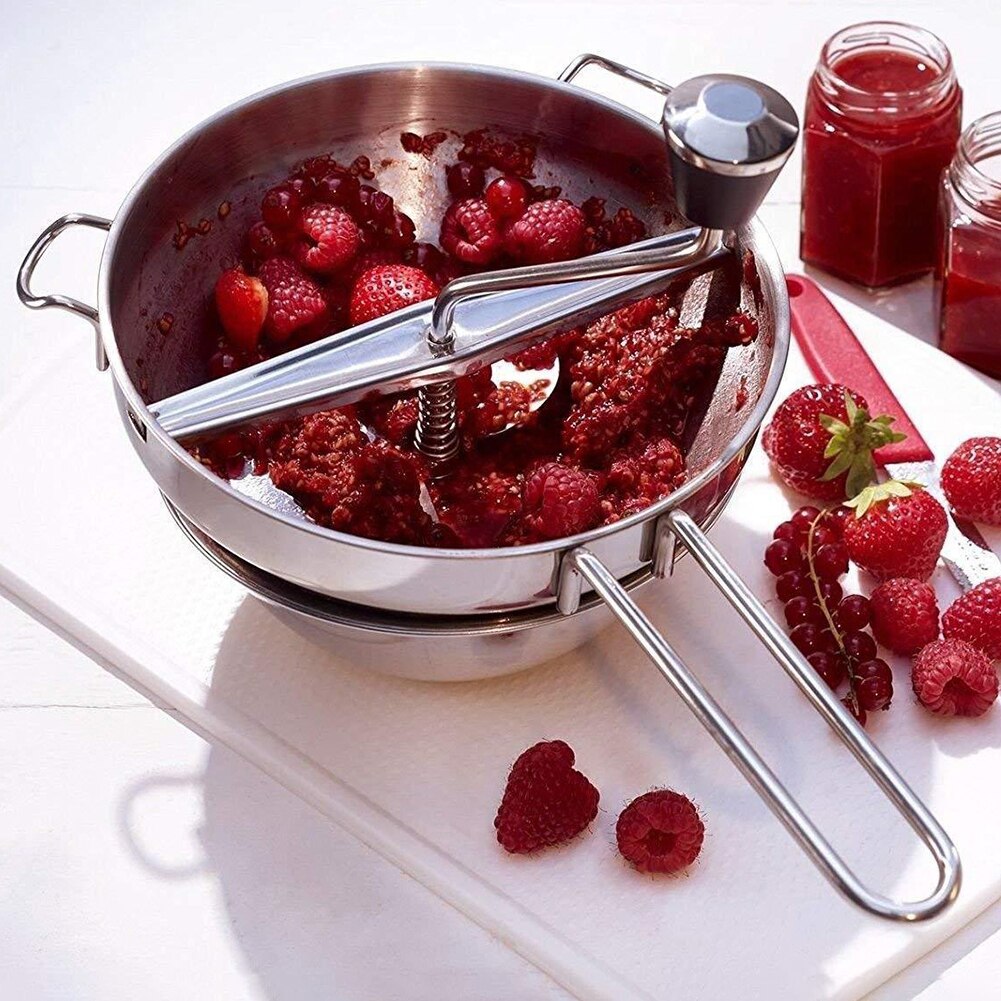 Ręczny dżem owocowy ze stali nierdzewnej młynek robić ziemniaków z 3 dyskami