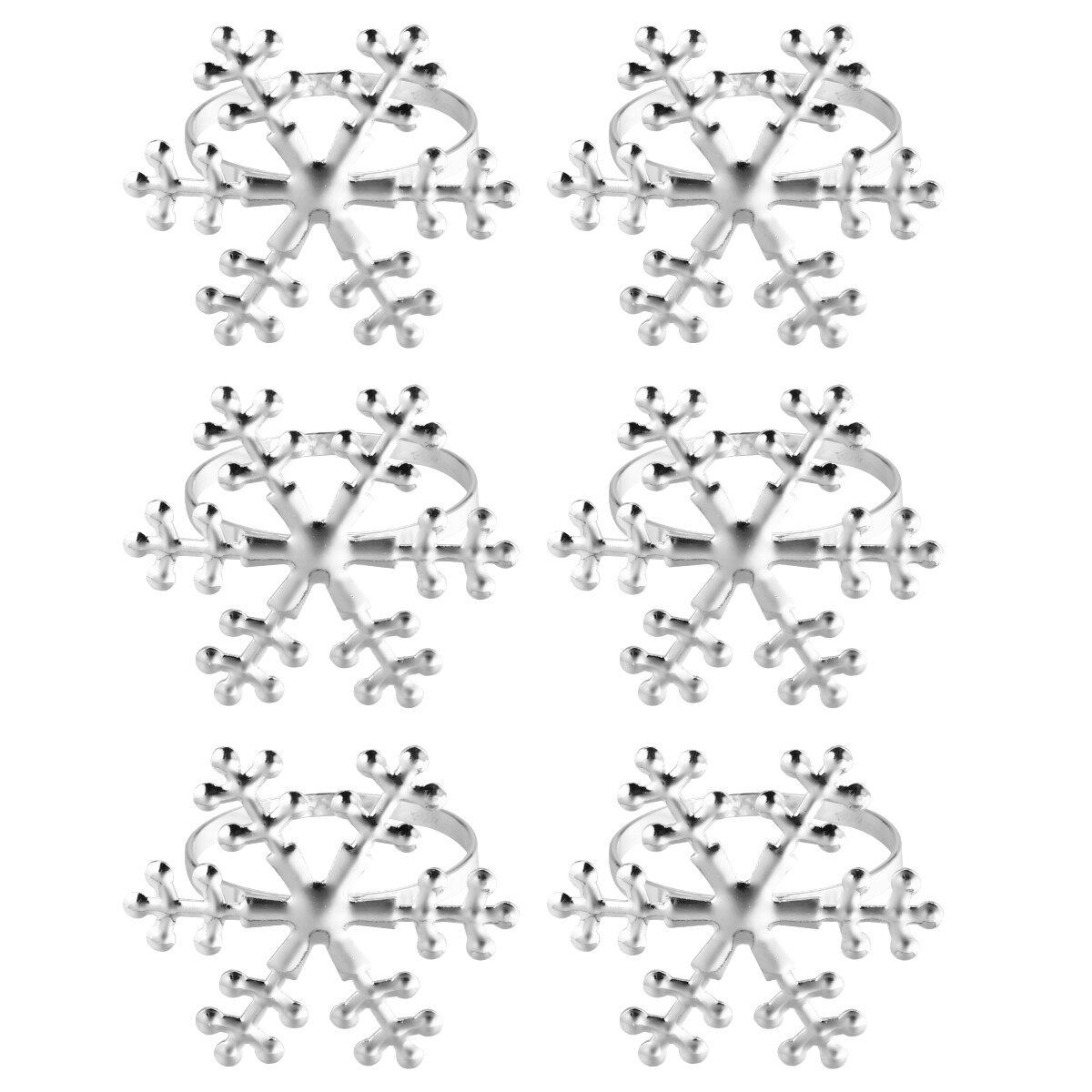 6 Pcs Chrismas Napkin Ring Table Setting Table Setting Napkin Holder Dinner Decor for Home Banquet Party Hotel Decoration: Silver