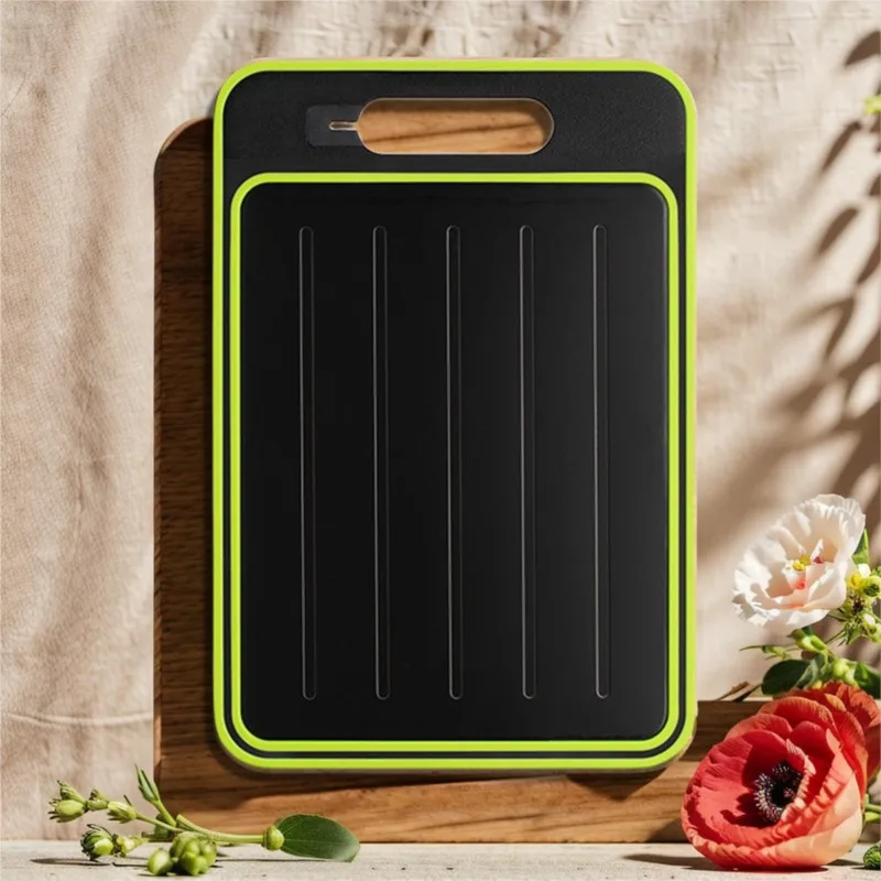 Multi-functional thickened double-sided cutting board, household kitchen accessory cutting board, fruit and meat cutting board