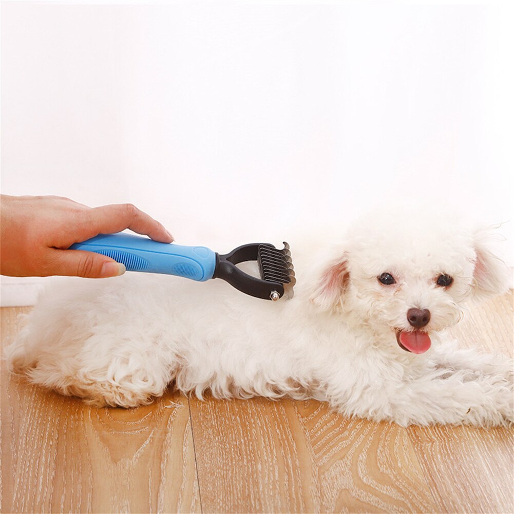 Pet Hair Removal Comb Knotter Brush Double Sided Cat and Dog Grooming Hair Removal Tool Curling Cleaner Comb Pet Grooming