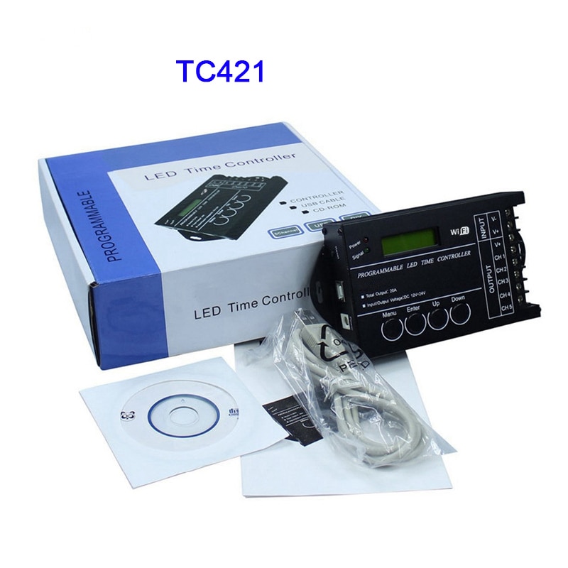 TC420/TC421 Rgb Led Controller Tijd Programmeerbare DC12V/24V 5Channel Totaal Uitgangsvermogen 20A Gemeenschappelijke Anode programmeerbare