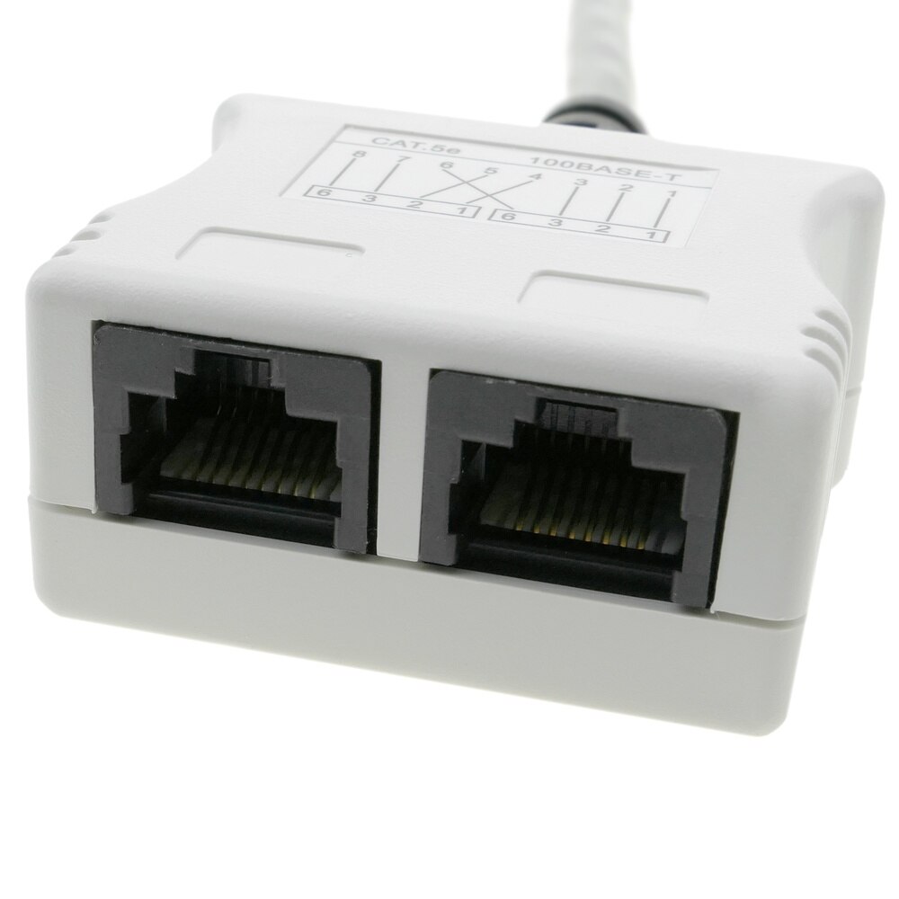 BeMatik - Duplicador RJ45 UTP Cat.5e T-MOD (1 RJ45 macho a 2 RJ45 hembra)