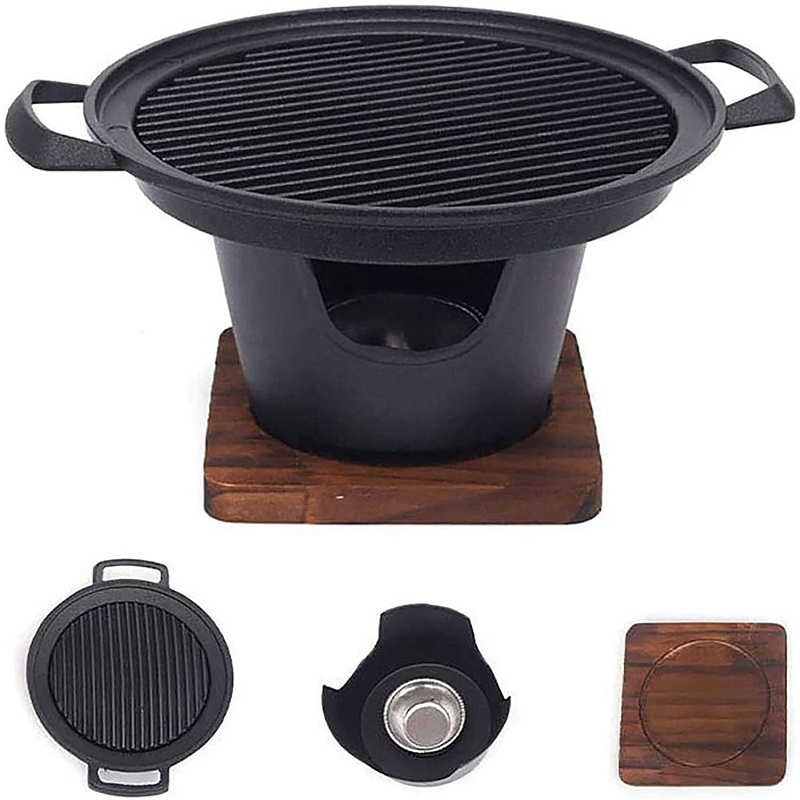 Mini Grill Barbecue maison sans fumée pour une personne, four d&#39;extérieur, plaque de rôtissage, outils pour la viande, alcool japonais: Style A