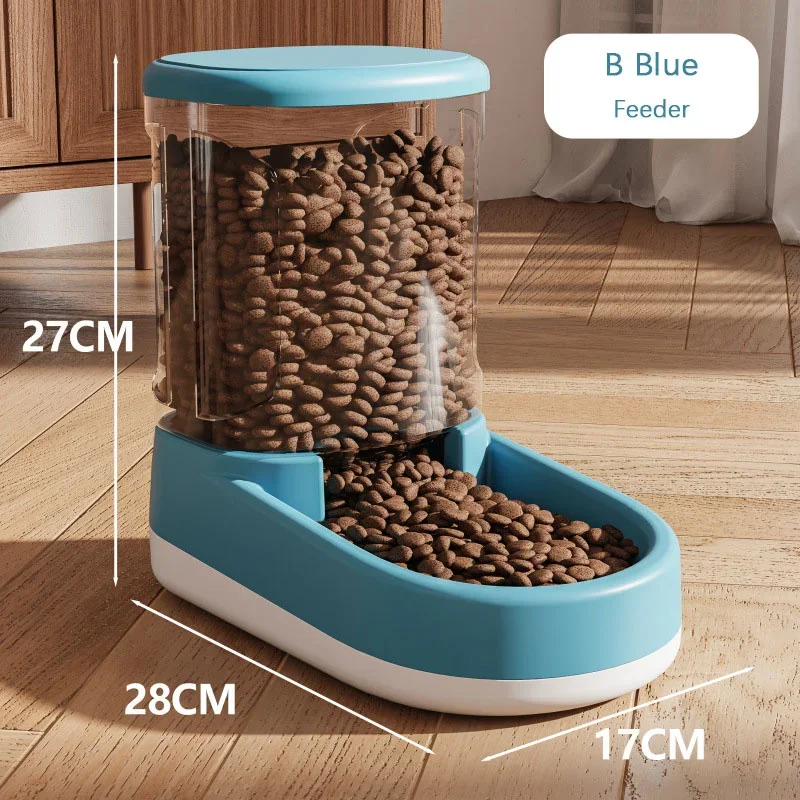 + Automatische voerbak en waterdispenser met grote capaciteit voor honden/katten, zwaartekracht - gevoed, geen stekker vereist: Roze