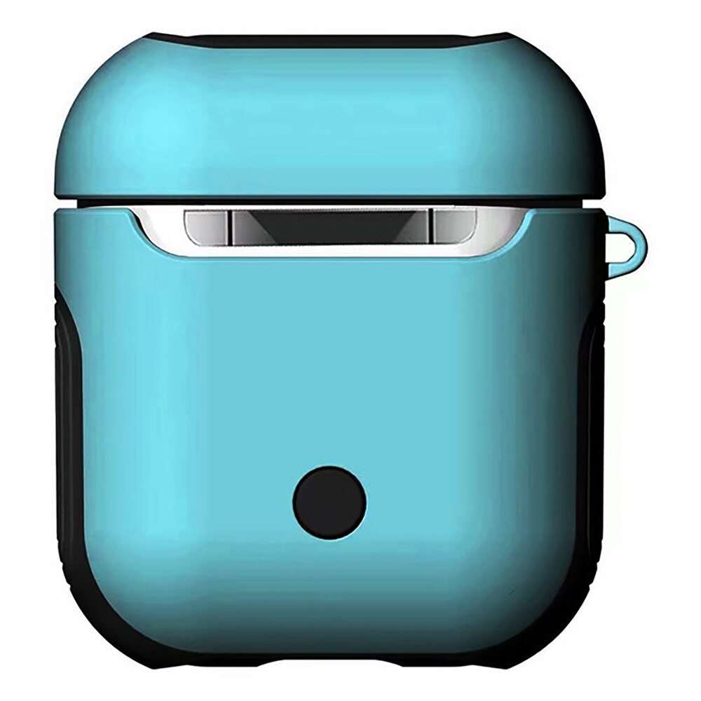 2 in1 TPU + PC Della Cassa Auricolare Capa Borsette Per Apple AirPods 1 2 di Protezione Della Copertura Della Pelle di Accessori per AirPods polvere Della Protezione Sticker: Skyblue