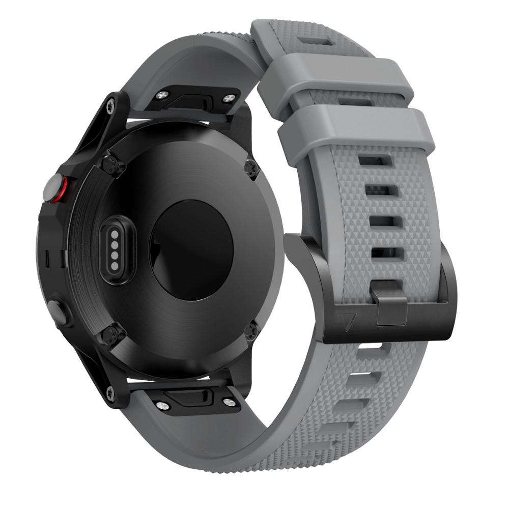 22 MM mode stijl Band Voor Garmin Fenix 5 Horloge Siliconen Polsband Voor Garmin Fenix 5 Plus Band voor Garmin Fenix 6 Horlogeband: GRIJS / 22mm