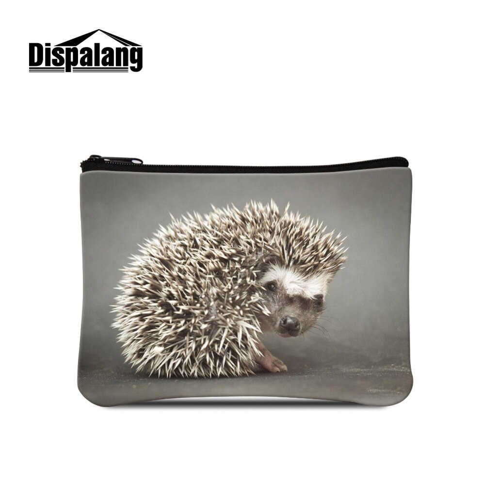 Dispalang Piuttosto Riccio Animale Logo su Del Raccoglitore Mini borsa di Trucco Del Sacchetto Bambini Cambiamento della Tela di canapa Della Borsa Della Moneta per Le Donne Portatile Sacchetto Dei Soldi