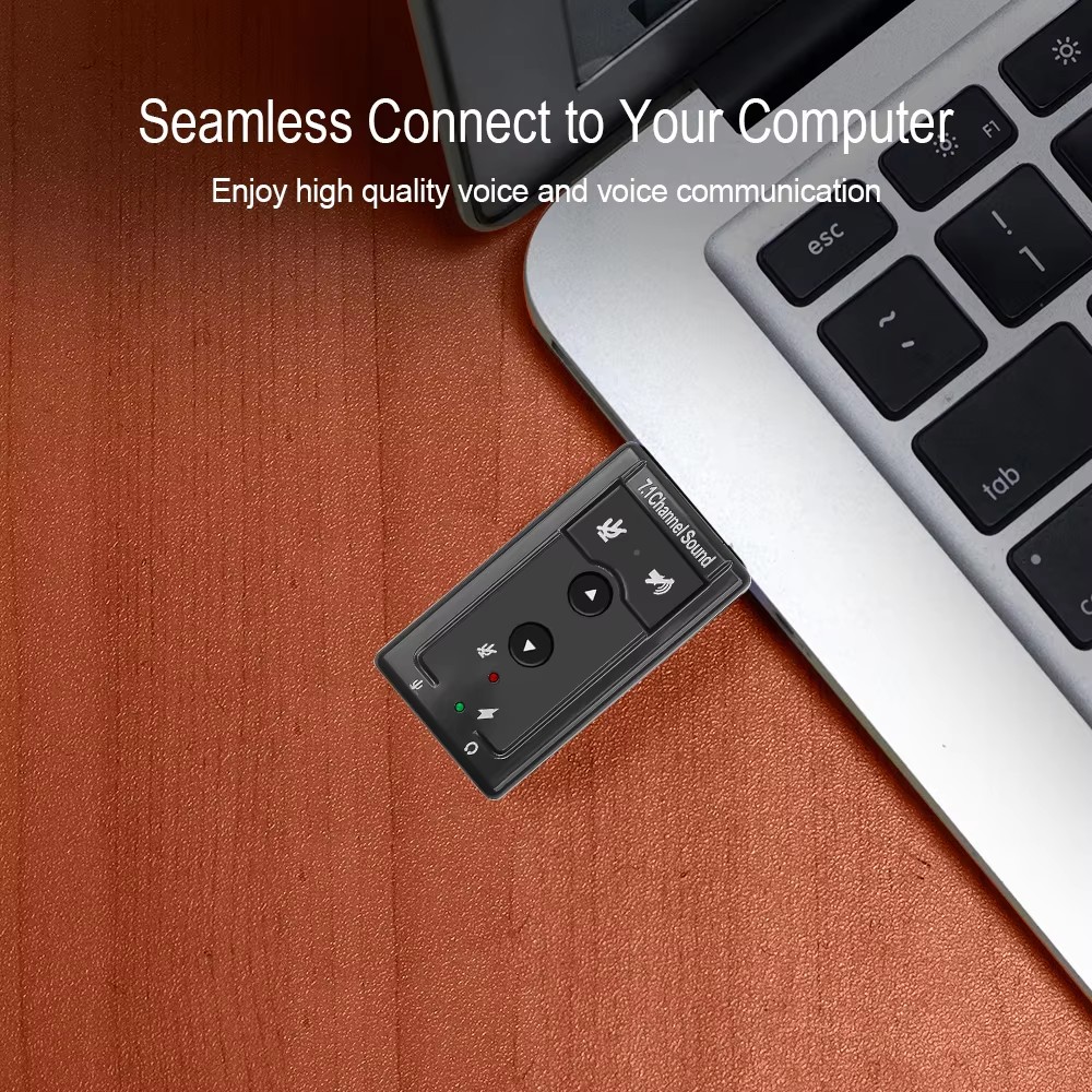 Virtual 7.1 Channel sound card External USB 2.0 audio mic Speaker adapter Microphone Stereo 3.5mm jack Headphone sound card