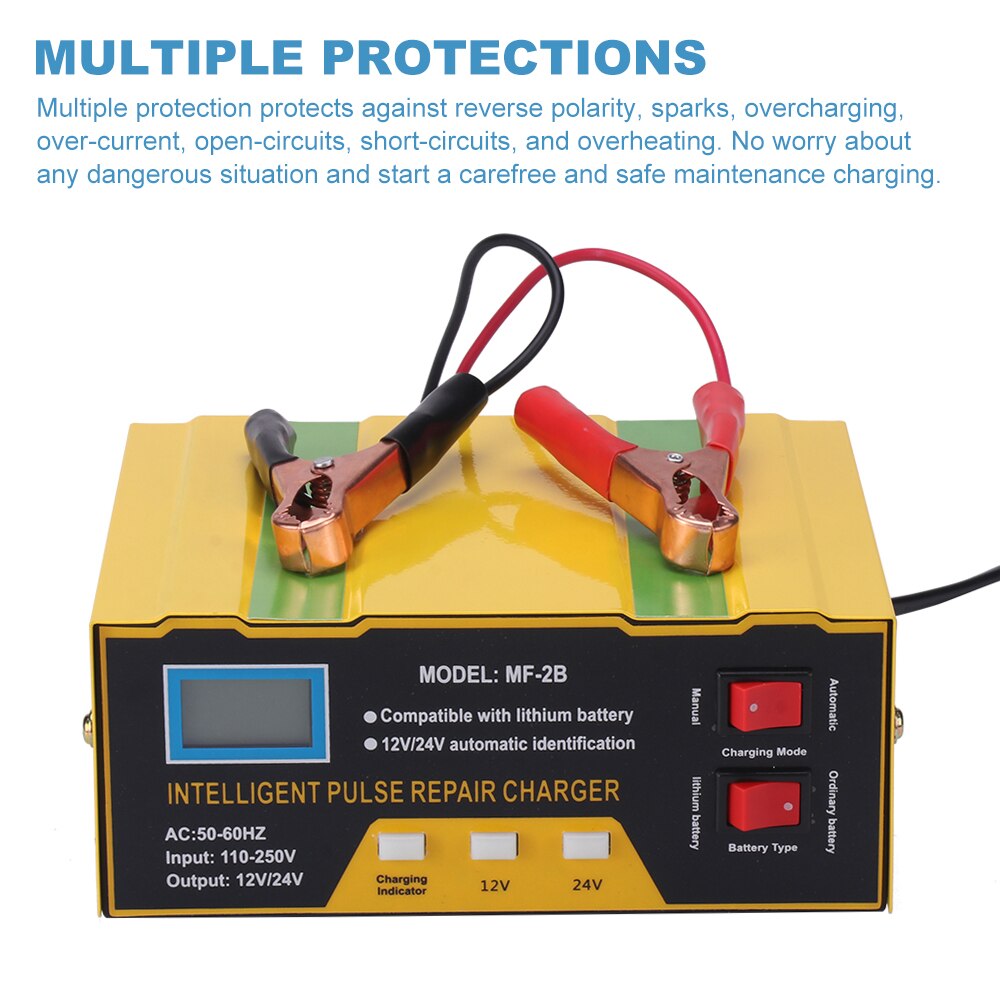 Nieuwste auto acculader 12v 24v motorlader reparatie acculader automatische puls reparatie auto acculader