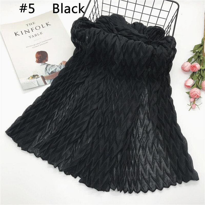 musulman ondulation coton hijab turban écharpe femmes châles et enveloppes foulard islamique arabe coton tête écharpe hijab musulman: 5