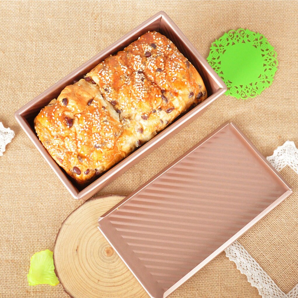 1Pc Aluminium Toast Loaf Pan Non-stick Bar Brood Cake Bakvorm Rechthoekige Bakvormen Huishouden met Deksel