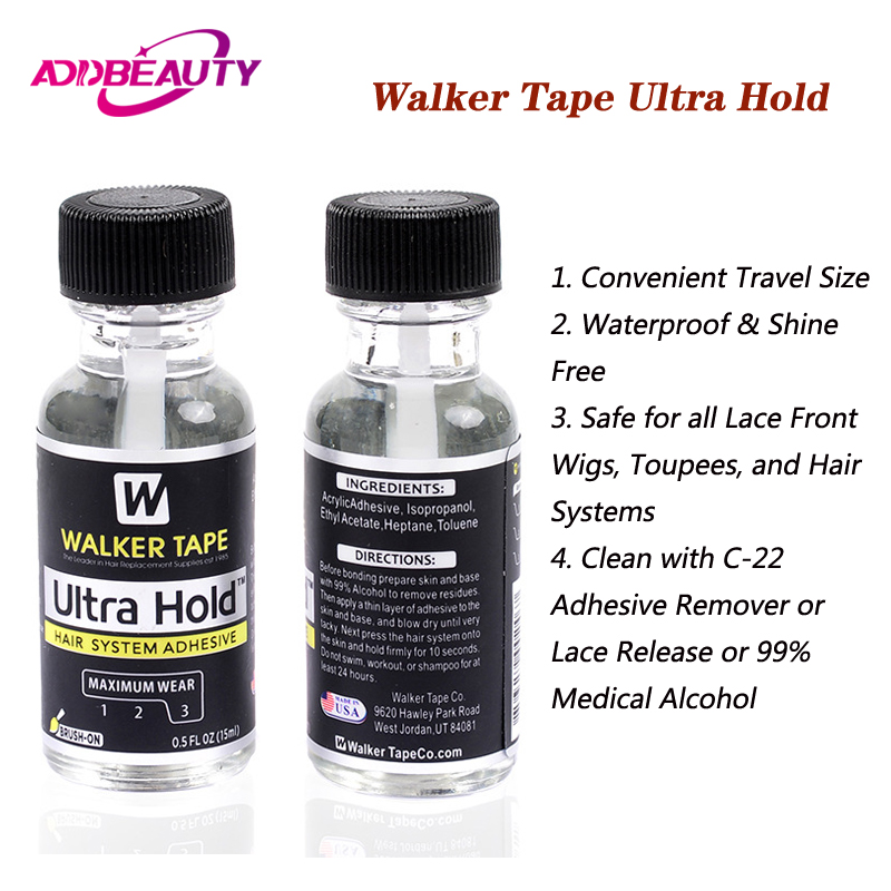Ultra Hold Walker Tapes C-22 Lijmverwijderaar voor Lace Front Pruiken Menselijk haar Toupetje 15 ml Garenloos Lijmtape Waterdichte lijmverwijderaar