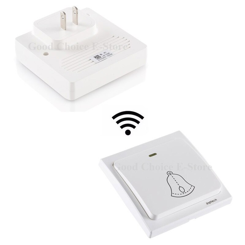 High-End Wireless Cordless Doorbell Remote Door Bell Chime Kit,No need battery,Waterproof, EU/US/UK Plug-in Receiver 85V-260V