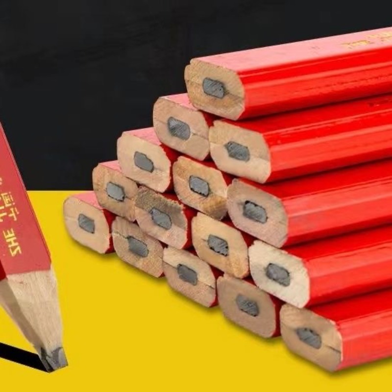 3/5/10 Stück achteckiges quadratisches rotes Bleistift-einstellen für Schreiner, Holzbearbeitung, Zeichenwerkzeuge, Zimmerei-spezifischer achteckiger quadratischer Bleistift