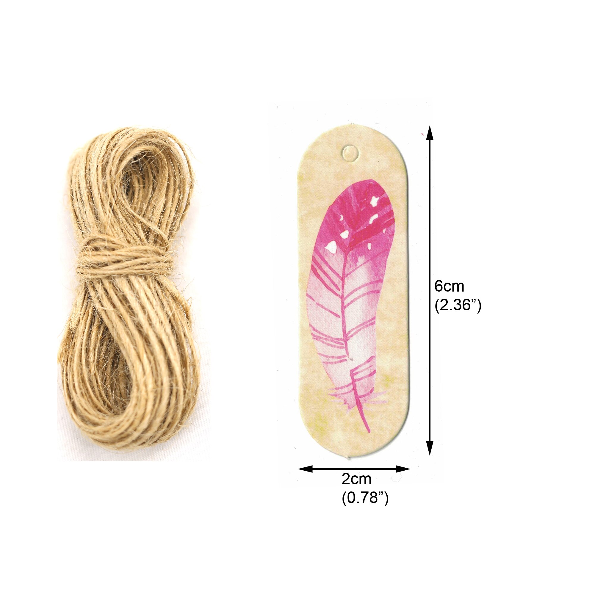 Etiquetas de papel para el Día de San Valentín y bodas, paquete de etiquetas DIY, decoraciones para fiestas, etiquetas colgantes, suministros para envolver , 50 unids/lote: Feather