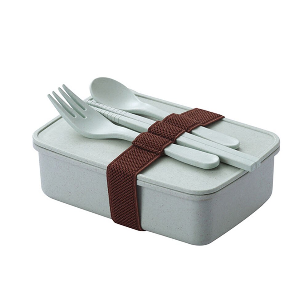 Large Capacity Portable Lunch Box Bento Lunch Box with Spoon Chopsticks Fork Food Storage Container Food Container Dinnerware: Green