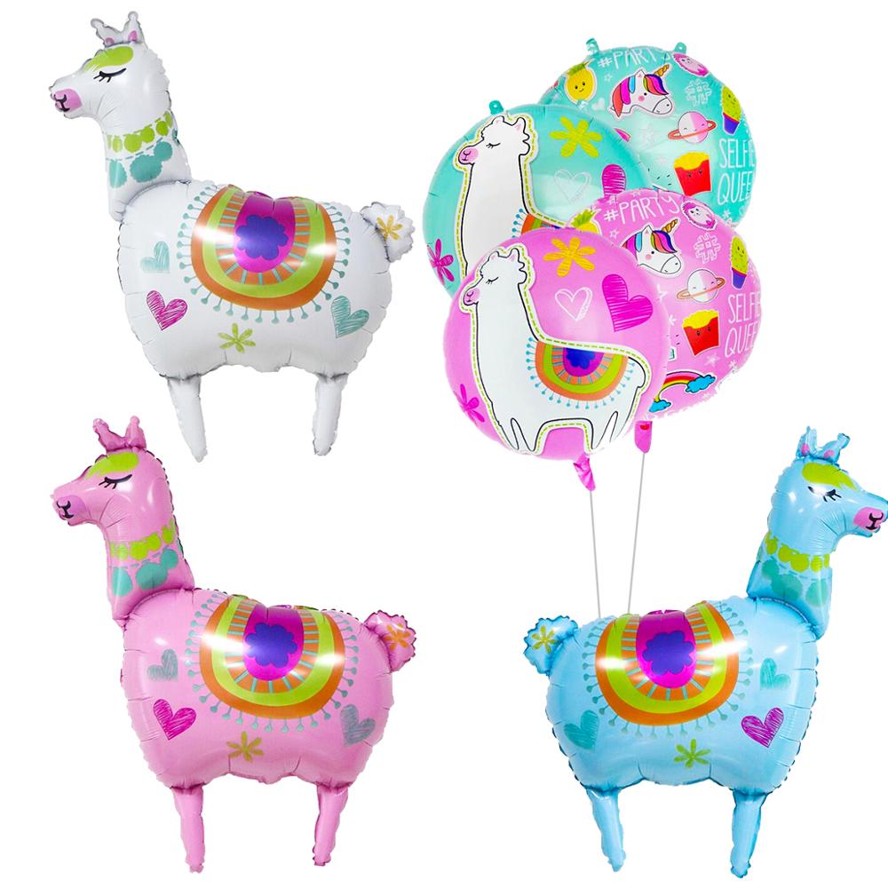 Cartoon Dier Lama Folie Birthday Party Ballonnen Bruiloft Gunsten Decoratie Alpaca Helium Ballons Kids Lucht Globos Ballen