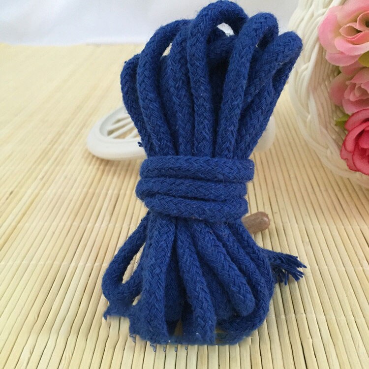 Meetee 20M 5mm gewebte Baumwolle Seil 16 Stränge Feste Schnur für Hosen Taille Starken Seil Bekleidungs Handtasche DIY handwerk handgefertigt Zubehör: RoyalBlue