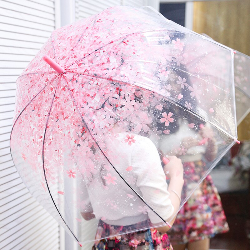 Parapluie pliant Transparent coupe-vent, grand format, léger, mignon, pour mariage, plage, vêtements de pluie BY50YS