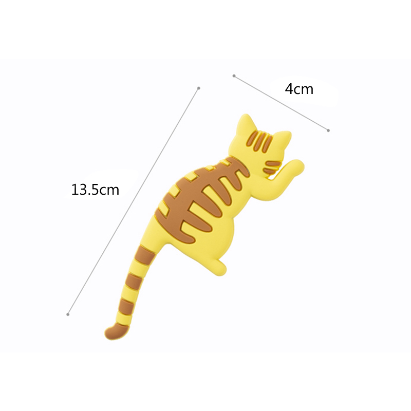 Multi-function Cartoon Cat Fridge Magnets Bendable Cat's Tail Magnetic Wall Mount Key Hanger Hooks Refrigerator Towel holder