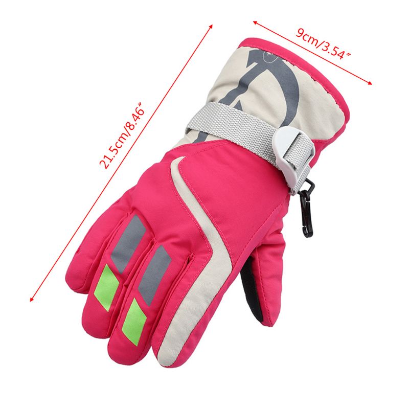 Kinderen Jongens Meisjes Winter Warm Winddicht Sport Ski Handschoenen Kids Ademend Verstelbare Handschoen