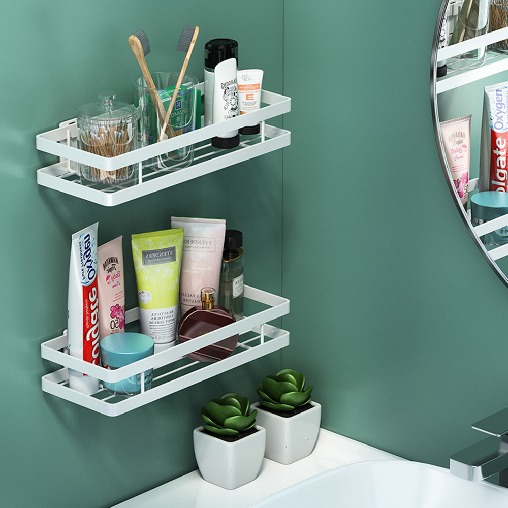 Nordic Bathroom Shelves No Punching Strong Load-bearing Sundries Storage Rack Multifunctional Kitchen Spice Bottle Organizer