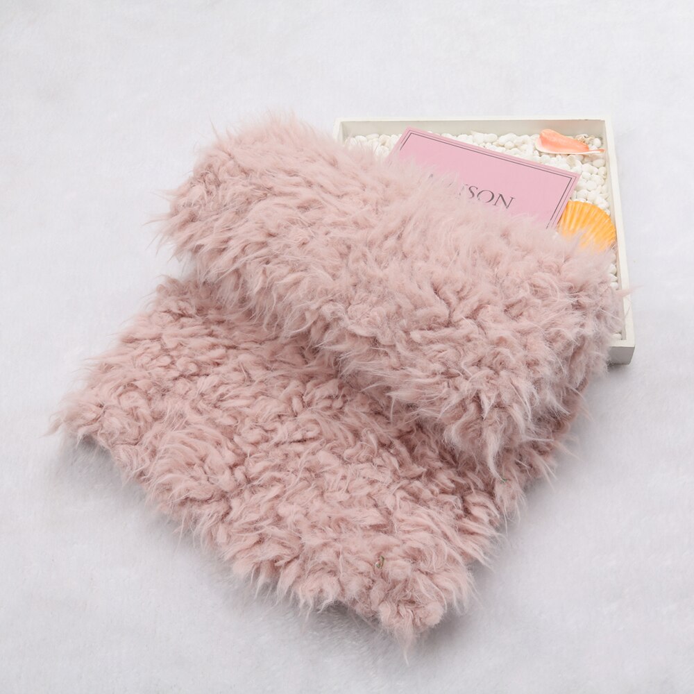 Pasgeboren Faux Fur Wrap Baby Fotografie Rekwisieten Deken Pasgeboren Mand Filler Stuffer Fotoshoot Baby Fotografia Accessoires 50*50: Deep Pink