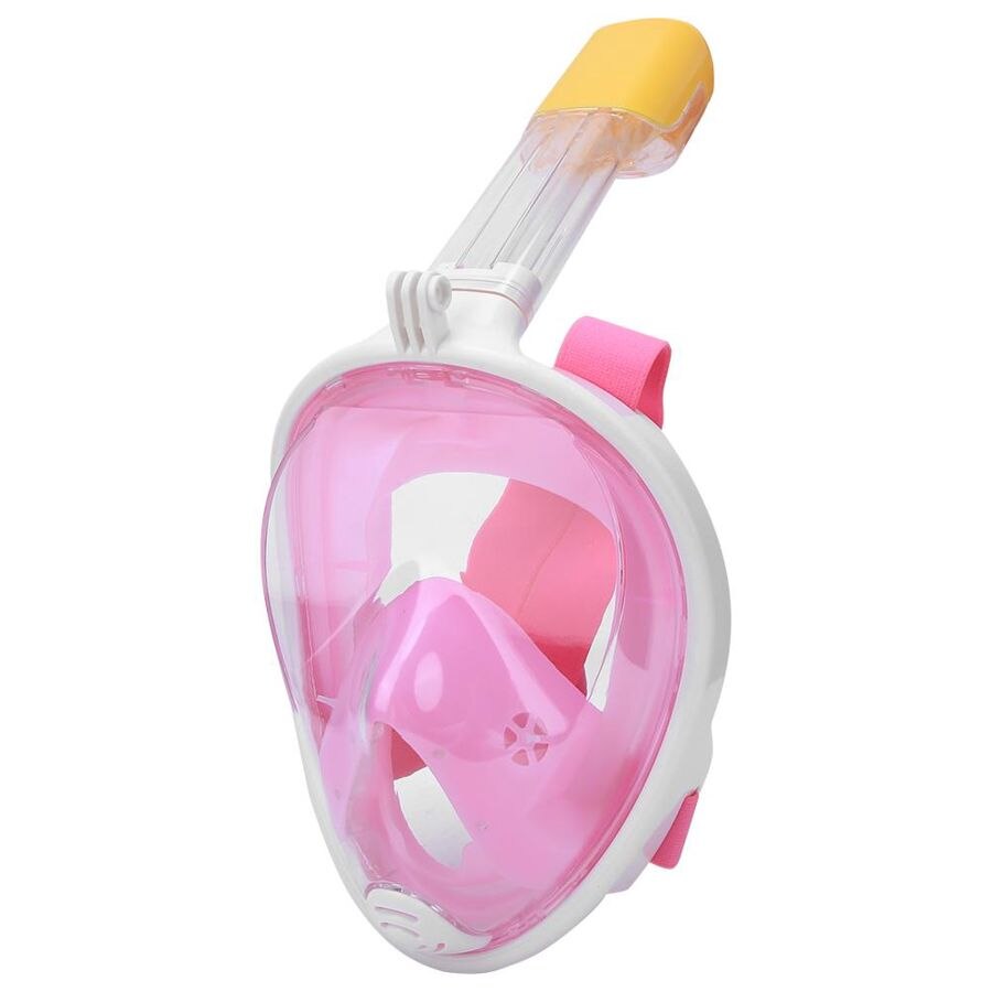 Duikbril Onderwater Scuba Anti Fog Volledige Gezicht Duikbril Snorkelen Set Met Anti-Slip Ring Snorkel Bril Voor gopro: Pink XL