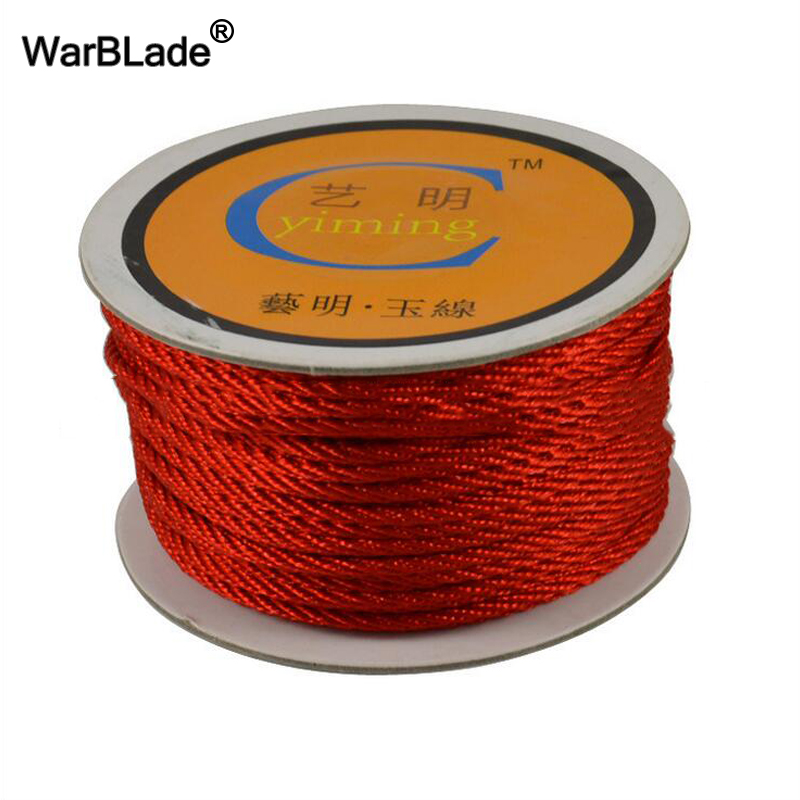 1mm 1,5mm 2mm 3mm Baumwolle Nylon Kabel Gewinde Chinesischen Knoten Schnur Kunststoff Schnur Perlen Seil Für DIY Armbinde Halskette Schmuck Machen