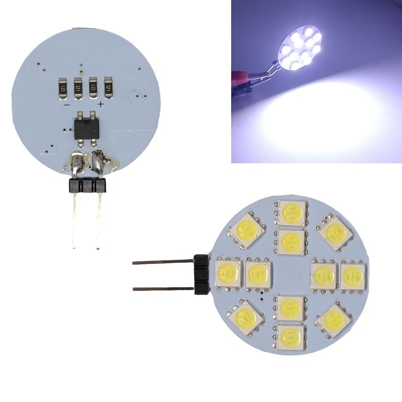 Bombilla LED G4 LED ronda Campana Extractora bombilla 12v 5050 SMD 6 24 12 9 LED reemplazar halógeno barco lámpara blanca luz blanca Spot