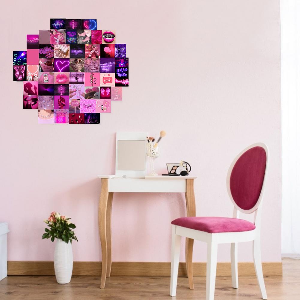 50PCS Affiche Murale Wall Collage Kit Exqusite Aesthetic Posters For Girls' Bedroom Decor, Fade-resistant Beautifully Printed