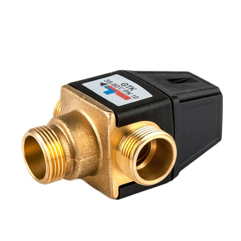 3 Way Mixing Valve Male Thread Brass Thermostatic Valve for Solar Water Heater Tools