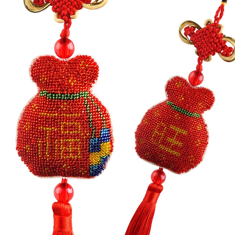 Car Key Chain Accessories Stamped Crafts DIY Printed Cross-Stitching-Kit Embroidery Stich-Bead Needlework DM054