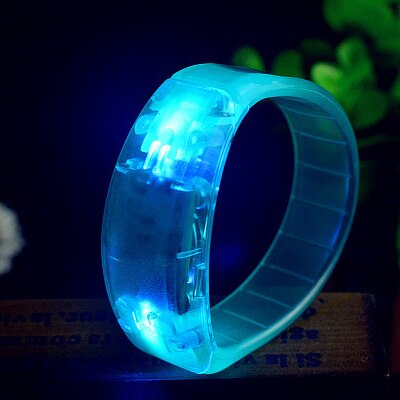 20 piezas Rave Control de voz pulseras Led luminosa pulsera brillante juguetes para los niños Festival suministros para: 20pcs Blue