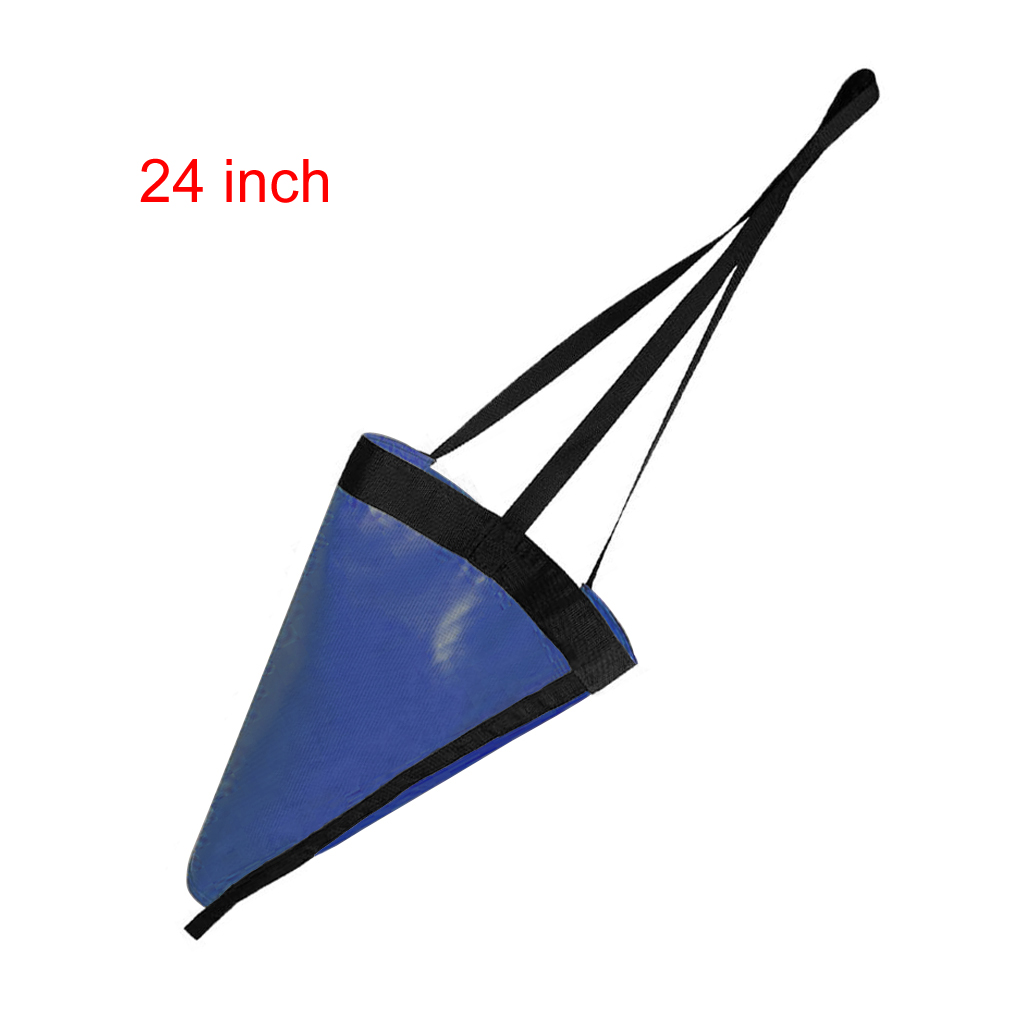 24 inch Marine PVC Sea Anchor Drift Anchor Kayak Canoe Boat Float Drogue Drifting Brake Rowing 30ft Retrieving Tow Throw Line: Blue No Throw Line