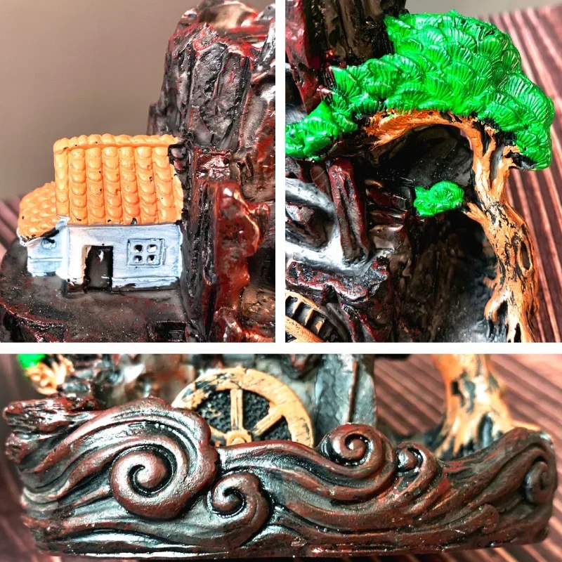 1 Piece Resin Reflowable Incense Holder Left/Right Incense Burner, Bedroom, Living Room Coffee Table, Office Home Decor