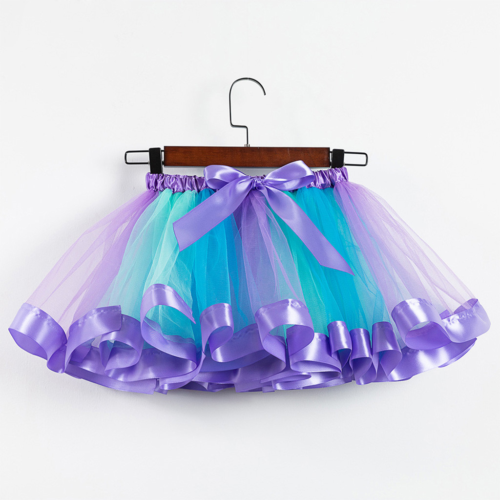 Ensemble jupe + bandeau de danse Tutu pour filles, tenue de fête, en Tulle, Mini jupe de danse, kawaii