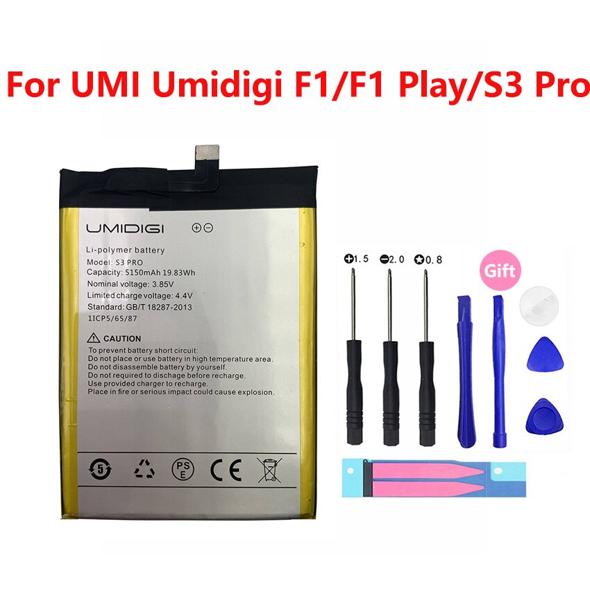 Para umi umidigi bateria a3 a5 um s2 f1 jogar f2 s3 super toque z z2 pro max lite telefone de alta qualidade substituição backup batteria: F1 F1Play S3Pro